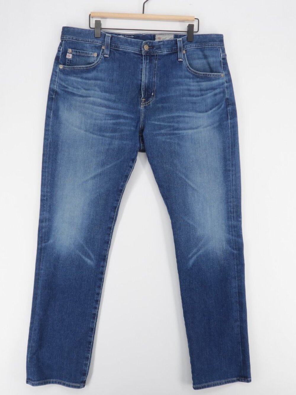 AG Adriano Goldschmied Everett Jeans Mens 38x33 Blue Slim Straight Stretch